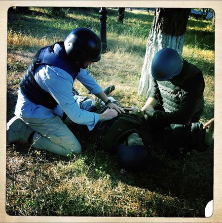 2. EULEX Medical Unit staff member delivers medical security course for security officers in Tbilisi, Georgia